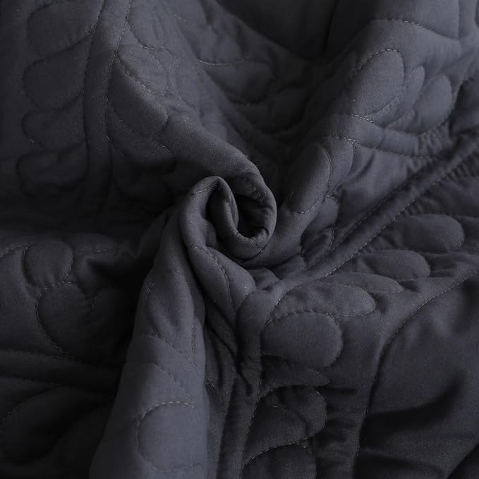 Cmfshape Oversize King Bedspread 120"x120",3 Piece California King Quilt,Lightweight Grey Quilt Set for All Season,Modern Coin Pattern Bedding Set