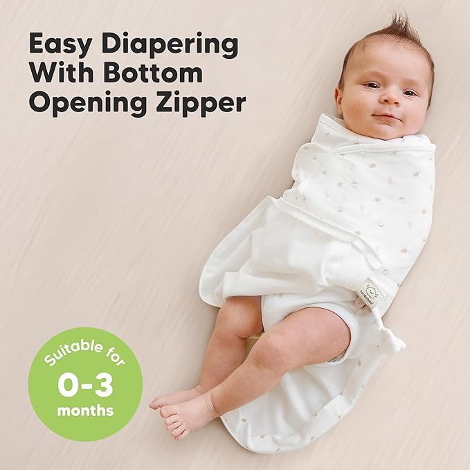 Baby Swaddle Sleep Sacks with Zipper - 3-Pack Swaddles for Newborns 0-3 Months, Infant, Baby Girls, Boys, Soft & Durable Newborn Sleep Sack, Easy Diaper Change Swaddling Blanket (Forest, OS)