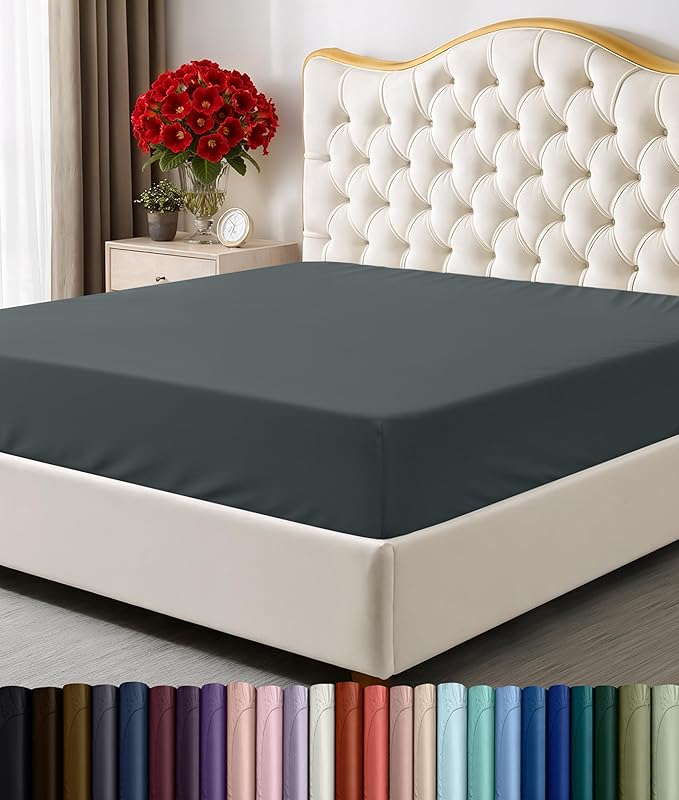 Utopia Bedding Twin Fitted Sheet - Bottom Sheet - Deep Pocket - Soft Microfiber - Shrinkage and Fade Resistant - Easy Care -1 Fitted Sheet Only (Grey)