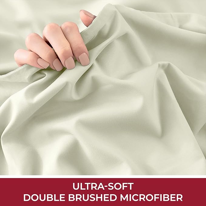 Mellanni Queen Fitted Sheet - Iconic Collection Bedding Sheets with up to 16 inch Deep Pocket - Soft & Cooling - Fade & Stain Resistant - 1 PC (Queen, Golden Ivory)