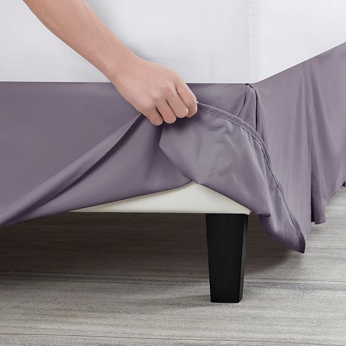 Nestl Grayish Purple Full Bed Skirt - Full Size Bed Skirt 14 Inch Drop - Brushed Microfiber Bed Skirts - Hotel Quality Pleated Bed Skirt - Shrinkage & Fade Resistant