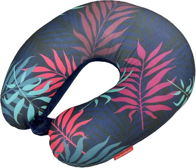 Bookishbunny U Shaped Micro Beads Microbead Neck Head Support Travel Pillow, 12"x12"x4" (Fern)