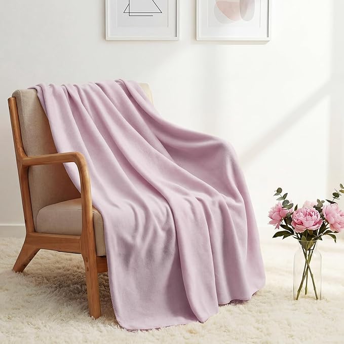 Kinlop Fleece Blanket Bulk 60 x 50 Inch Soft Lightweight Fleece Cozy Blanket Warm Throw Plush Pet Throw for Bed Couch Sofa Home Office Wedding Gifts Travel Camping(Taro Purple,40 Packs)