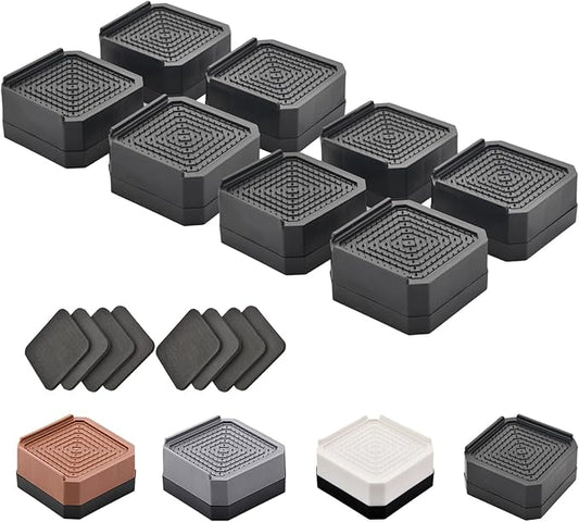Bed Risers Furniture Risers Heavy-Duty Rectangular Adjustable Block 8 Pack Lift to 3 inches and 4.3 inches Desk, Sofa, Chair Legs, Refrigerator, Washing Machine Support up to 4000 pounds