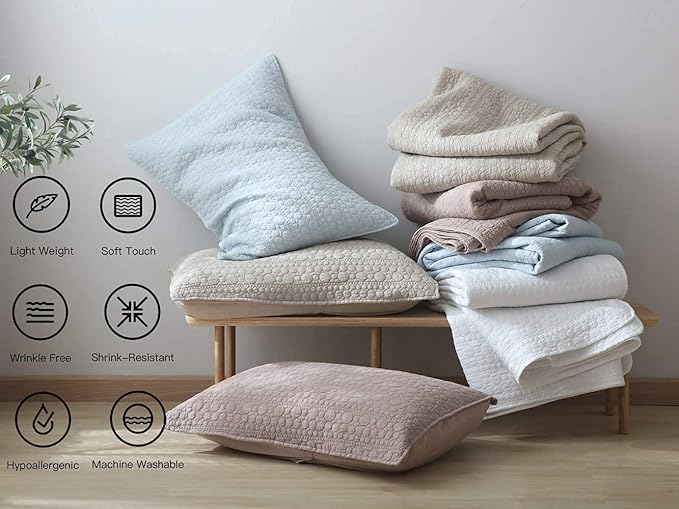 Oversized King Quilt Set, White California King Quilt Classic Geometric Spots Stitched Pattern, Stone-Washed Microfiber Ultra Soft Lightweight Quilted Bedspread Cal King for All Season, 3 Pieces