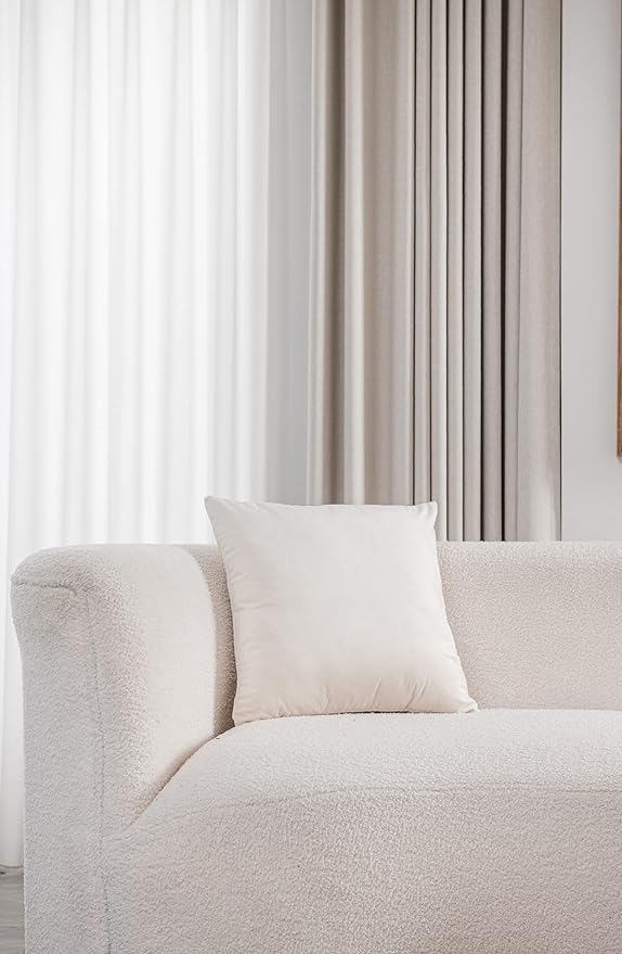 Throw Pillow Covers 20x20 Cream: Pack of 2 Cozy Soft Velvet Square Modern Luxury Decorative Throw Pillow Cases for Sofa Couch Living Room Bed Home Decor