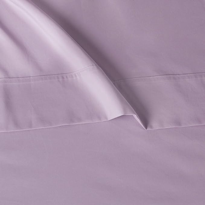 Amazon Basics Lightweight Super Soft Breathable Brushed Microfiber 4-Piece Sheet Set with 14-Inch Deep Pockets,Wrinkle Resistant,Queen,Frosted Lavender,Solid,(Pack of 4)