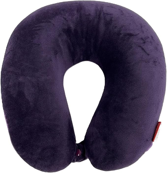 Bookishbunny U Shaped Micro Beads Microbead Neck Head Support Travel Pillow, 12"x12"x4" (SolidPurple)