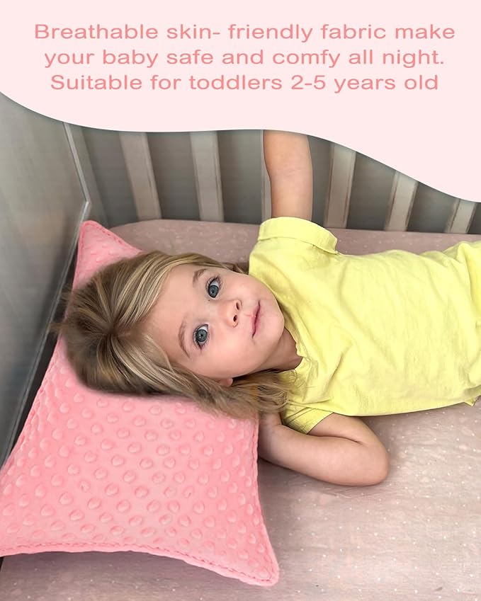 ALVABABY Toddler Pillowcase Kids Pillow Cover Polyester Bean Velvet Soft Warm 2 Pack Fit 13"x 18" or 12"x16" Envelope for Girl Boy Sleepy Travel Pink 2TPD01A