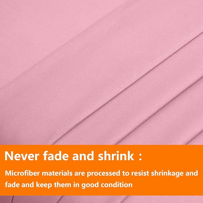 TAIMIT Pink King Size Comforter Set - 7 Pieces, Bed in a Bag Bedding Sets with All Season Soft Quilted Warm Fluffy Reversible Comforter,Flat Sheet,Fitted Sheet,2 Pillow Shams,2 Pillowcases