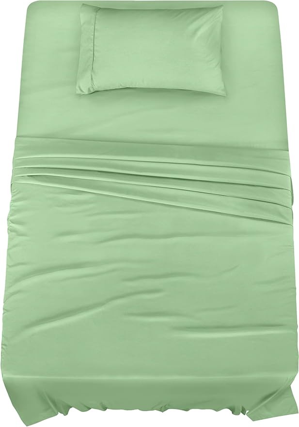 Utopia Bedding Twin Sheet Set – 3 Piece Bed Sheets for Twin Size Bed, Soft and Breathable Microfiber, Includes 1 Fitted Sheet, 1 Flat Sheet and 1 Pillowcase (Sage)