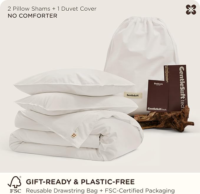 Bedsure Cotton Duvet Cover Oversized King - Luxury Slub Weave 100% Cotton Duvet Cover with a Linen Like Textured, Easy Change Durable Bedding, Coconut White, 120" x 98"