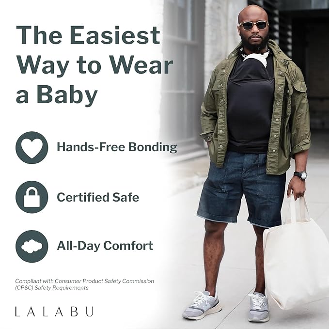 Lalabu The Dad Shirt | Hands-Free Baby Carrier for Dad with Kangaroo Pouch | Engineered for Bonding, Safety, & Comfort for Newborns Up to 15 Lbs. | CPSC Compliant - Natural - 2XL