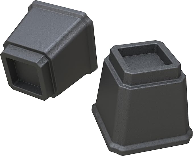 Bed Risers Heavy Duty 5 Inches Bed Elevators, Set of 6 Lifts Up 3,000 lbs Furniture Riser for Sofa and Table, Black