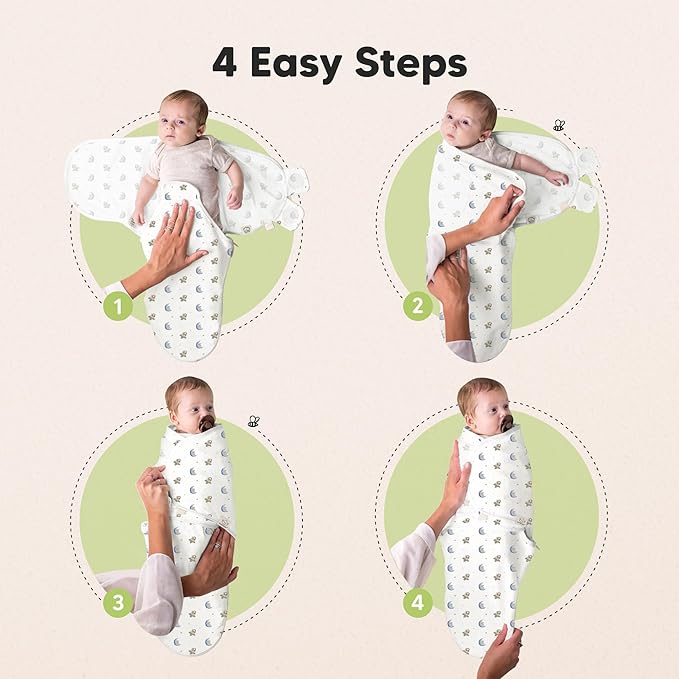 Baby Swaddle Sleep Sacks with Zipper - 3-Pack Swaddles for Newborns 0-3 Months, Infant, Baby Girls, Boys, Soft & Durable Newborn Sleep Sack, Easy Diaper Change Swaddling Blanket (Cosmo, OS)