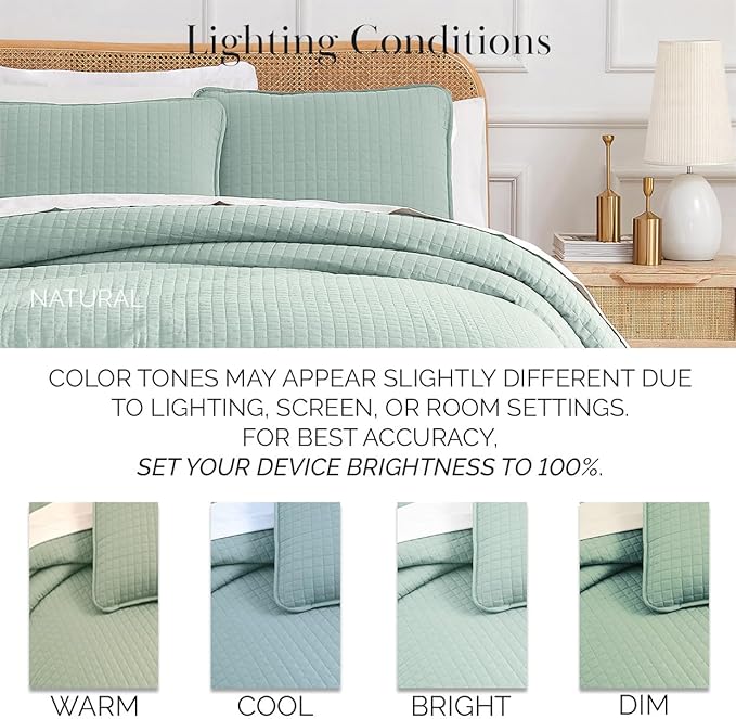 Southshore Fine Living, Inc. Quilts, Queen Size with 2 Pillow Shams, Full Bedding Set, Stain & Pet Hair Resistant Bedding, Quilt Coverlet Bedspreads Queen Size/Full Bedspread with 2 Pillow Shams, Sky Blue