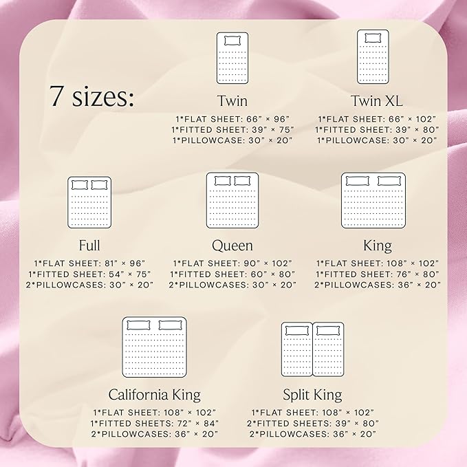 LuxClub 3 PC Twin Sheet Set, Deep Pockets Wrinkle Free Cooling Bed Sheets Hotel Bedding for Women, Men, Kids & Teens, Includes 1 Fitted Sheet, 1 Flat Sheet and 1 Pillowcase-Silky Soft Powder Pink