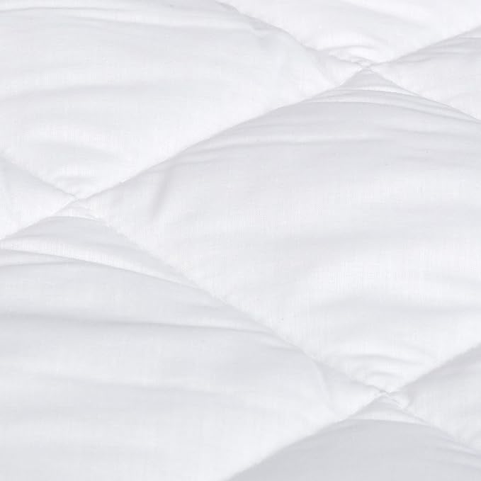 Amazon Basics Hypoallergenic Breathable Quilted Mattress Topper Pad with Elastic, California King, 18 Inches Deep, White