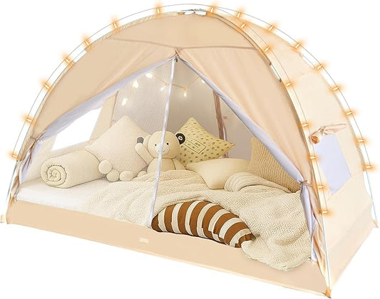 LEEDOR® Bed Tent Dream Tents Bed Canopy Shelter Cabin Indoor Privacy Warm Breathable Pop Up Twin/Full/Queen for Kids and Adult Patent Pending(Mattress Not Included)