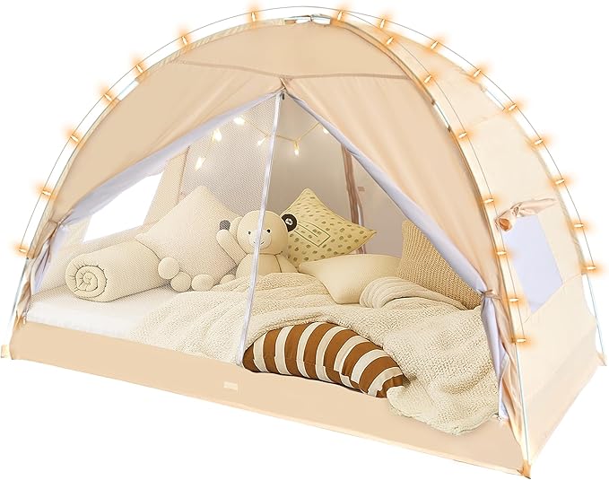 LEEDOR® Bed Tent Dream Tents Bed Canopy Shelter Cabin Indoor Privacy Warm Breathable Pop Up Twin/Full/Queen for Kids and Adult Patent Pending(Mattress Not Included)