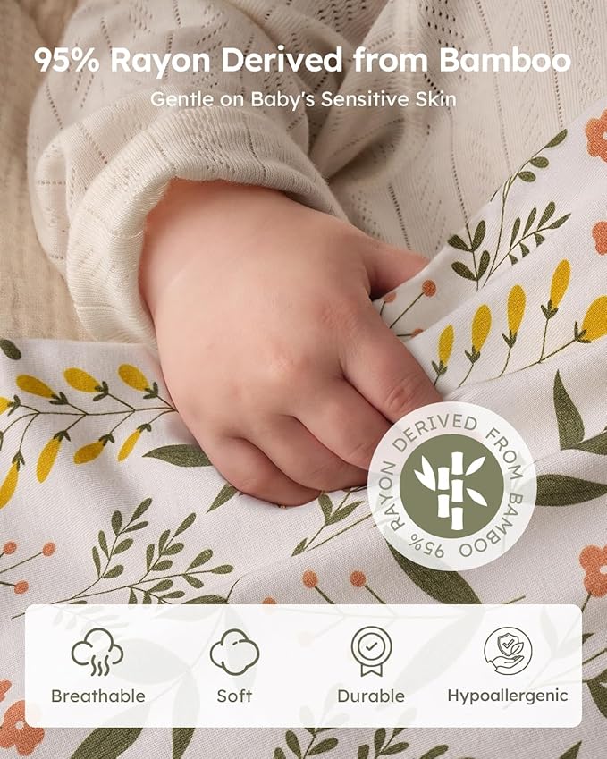 Yoofoss Rayon Made from Bamboo Baby Sleep Sack 0-6 Months 1.0 Tog Baby Wearable Blanket, Super Soft Infant Toddler Sleeping Sack 2-Way Zipper