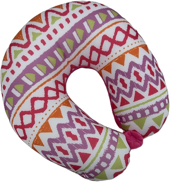 Bookishbunny U Shaped Micro Beads Microbead Neck Head Support Travel Pillow, 12"x12"x4" (WavePink)