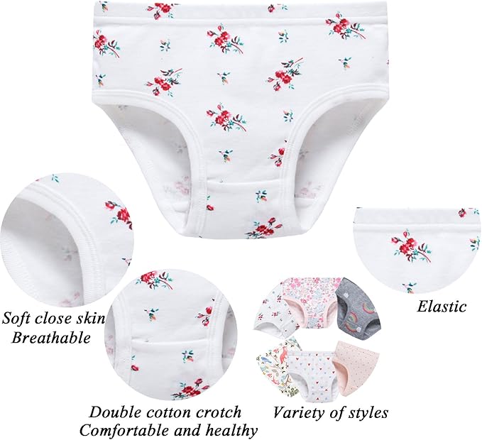 Boboking Soft Cotton Underwear Toddler Girls'Briefs Soft Undies
