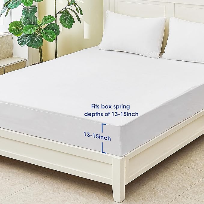Premium Bedding Encasement, Cooling Mattress Encasement with Mattress Protector, Breathable Mattress Protector Queen Size Mattress Pad Cover