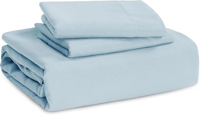 Bedsure Sky Blue Duvet Cover Full Size - 3 Pieces Prewashed Extra Soft Cotton-Like Polyester Bedding Set, Includes 1 Duvet Cover 80x90 Inches with Zipper Closure & 2 Pillow Shams, No Comforter