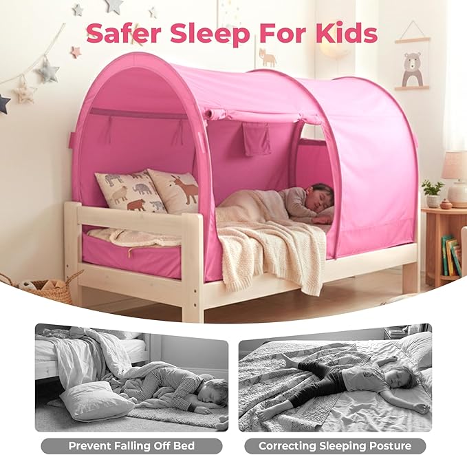 LEEDOR® Bed Tent Dream Tents Bed Canopy Shelter Cabin Indoor Privacy Warm Breathable Pop Up Twin/Full/Queen for Kids and Adult Patent Pending(Mattress Not Included)