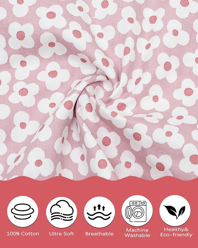 ALVABABY Toddler Pillowcases 2 Pack Organic Cotton Kids Pillow Cover Fit 13"x 18" or 12"x28" Envelope for Girl Boy Sleepy Travel 2TPW32A