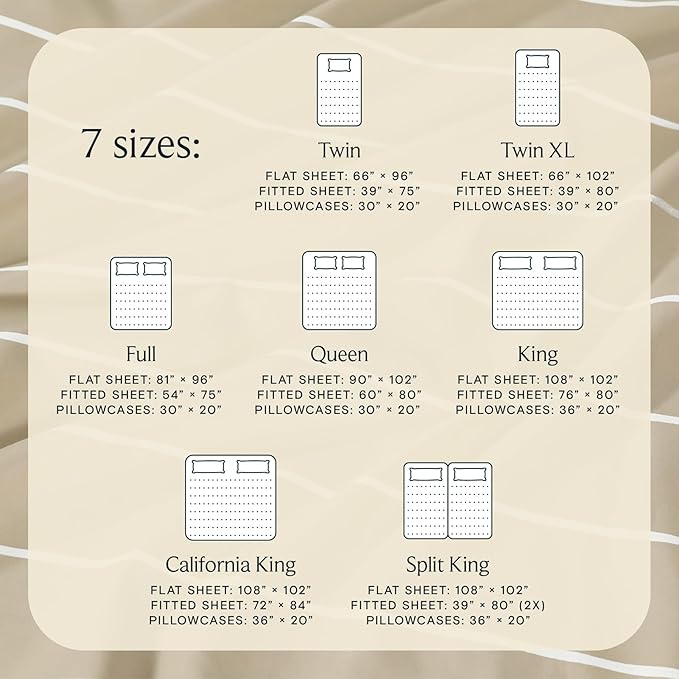 LuxClub 4 PC Queen Size Sheet Set, Breathable Luxury Bed Sheets, Deep Pockets 18" Wrinkle Free Cooling Machine Washable Hotel Bedding (Striped Cream)