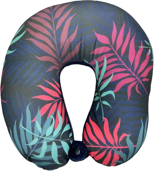 Bookishbunny U Shaped Micro Beads Microbead Neck Head Support Travel Pillow, 12"x12"x4" (Fern)