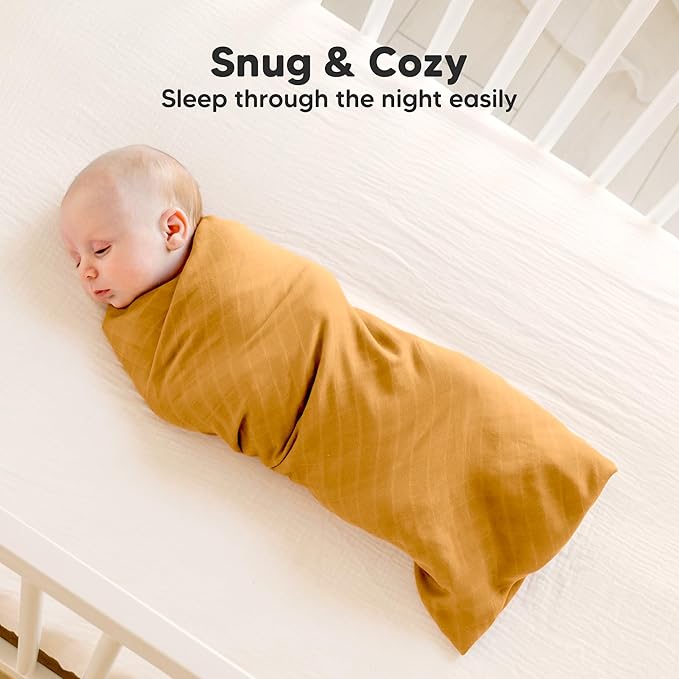4-Pack Muslin Swaddle Blankets for Boys, Girls - Organic Baby Swaddles for Newborns, Soft & Breathable Receiving Baby Blankets for Girl, Boy, Neutral, Newborn Essentials Gift (Corals)