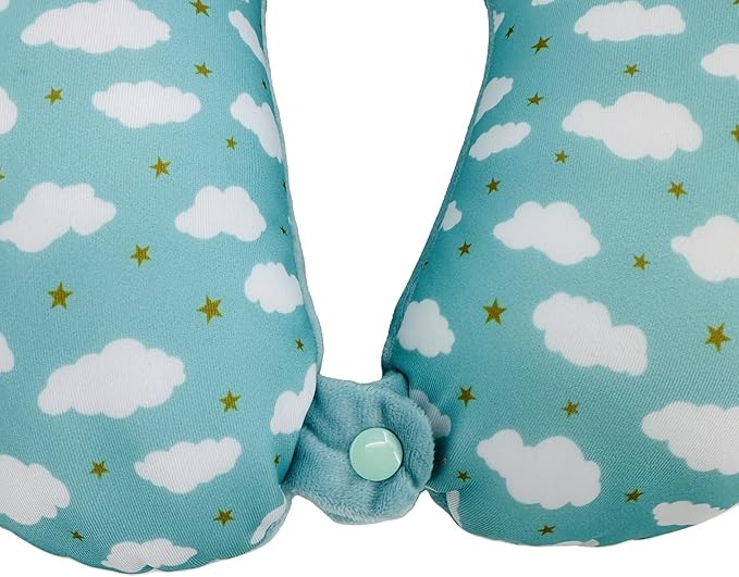 Bookishbunny U Shaped Micro Beads Microbead Neck Head Support Travel Pillow, 12"x12"x4" (Clouds)