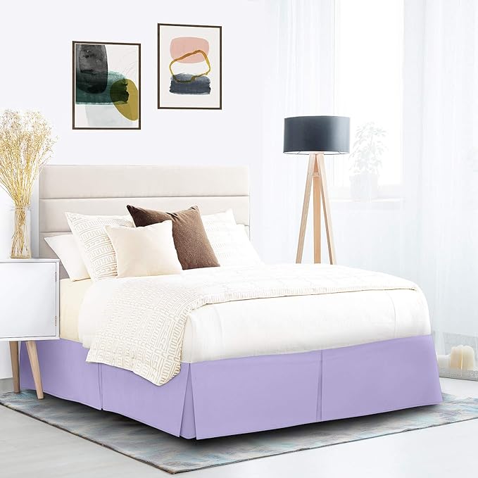 Nestl Lavender Bed Skirt Queen Size - Queen Bed Skirt 14 Inch Drop - Brushed Microfiber Bed Skirts - Hotel Quality Pleated Bed Skirt - Shrinkage & Fade Resistant