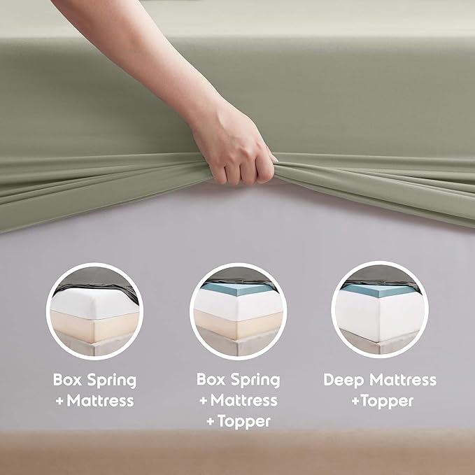 Nestl Full Sheet Set - Luxury 1800 Ultra-Soft Microfiber Full Bed Sheets - Double Brushed - Deep Pockets - Easy Fit - 4 Piece Set - Bedding Sheets & Pillowcases (Full, Light Green)