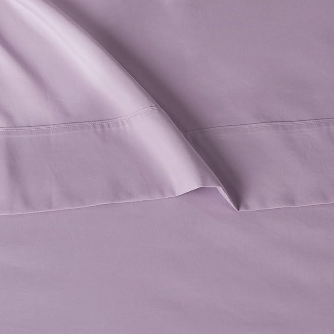 Amazon Basics Ultra-Soft Microfiber 3 Piece Bed Sheet Set With 14-inch Deep Pockets, Twin XL, College Dorm Bedding, Frosted Lavender, Solid