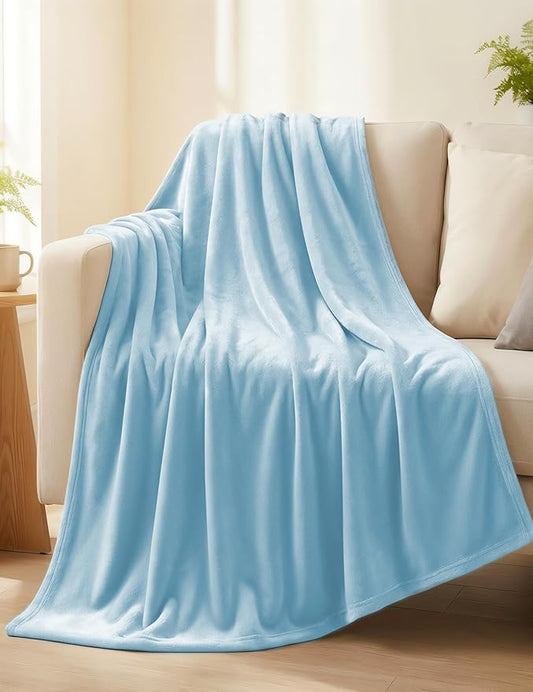 Casa Platino Fleece Throw Blankets – 300 GSM Gray – Soft Cozy Warm Holiday Throws for Winter, Fuzzy Plush Elegant Gifts for Kids, Men & Women - Ideal for Couch, Sofa, Chair or Bed - 50x60 Inch
