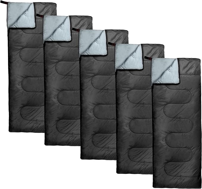 Bulk 10 Pack Envelope Sleeping Bags, 4 Seasons Warm or Cold Lightweight Indoor Outdoor Sleeping Bags for Adults, Backpacking, Camping