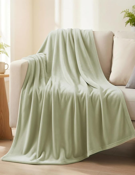 Casa Platino Fleece Throw Blankets – 300 GSM – Soft Cozy Warm Holiday Throws for Winter, Fuzzy Plush Elegant Gifts for Boys & Men - Ideal for Couch, Sofa, Chair or Bed - 50x60 Inch - Mineral