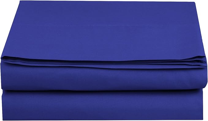 Elegant Comfort Wrinkle-Free 1500 Premier Hotel Quality 1-Piece Flat Sheet, Full Size, Royal Blue