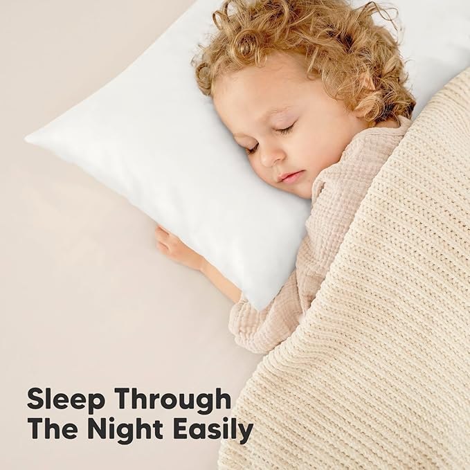 KeaBabies 2-Pack Toddler Pillows 2 Year Old to 5-13x18 Soft Organic Cotton Kids Pillow for Sleeping, Travel, School, Daycare, Nap, Toddler Bed, Machine Washable, Without Pillowcase (City Cars)