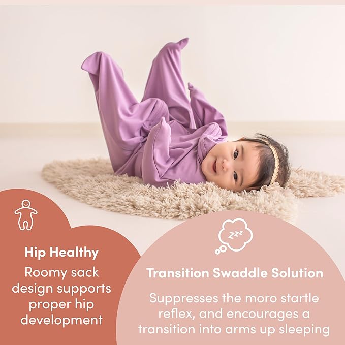 SleepingBaby Zipadee-Zip Transition Swaddle (Classic Lavender, X-Small for 3-6 Months) and Snuggle Strap (Grey, One Size) - Wearable Baby Blanket and Accessory - Polyester, Spandex