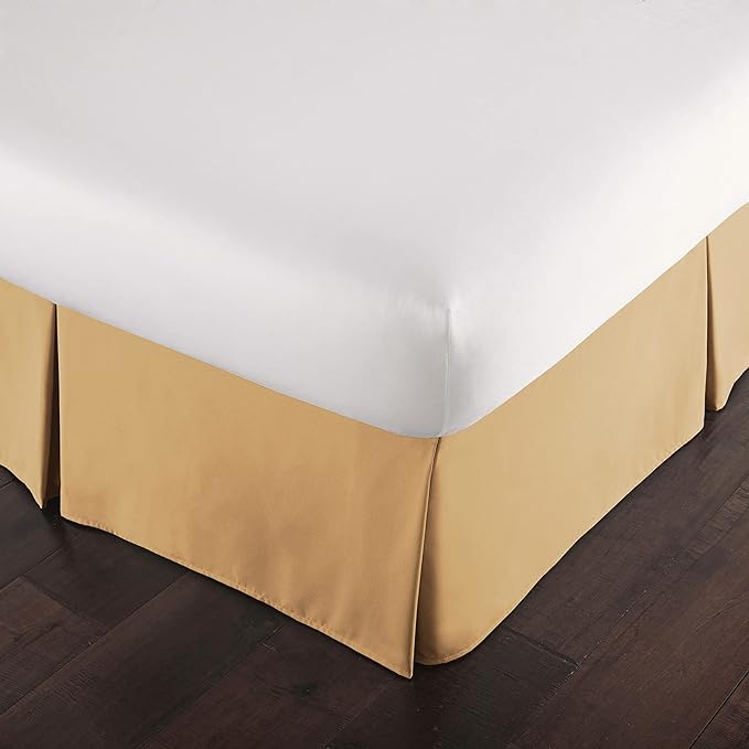 Southshore Fine Living, Inc. Twin Size Bed Skirt, 14-Inch Drop Pleated Bed Skirt for Twin Mattress, Dust Ruffle for Twin Size Bed, Gold