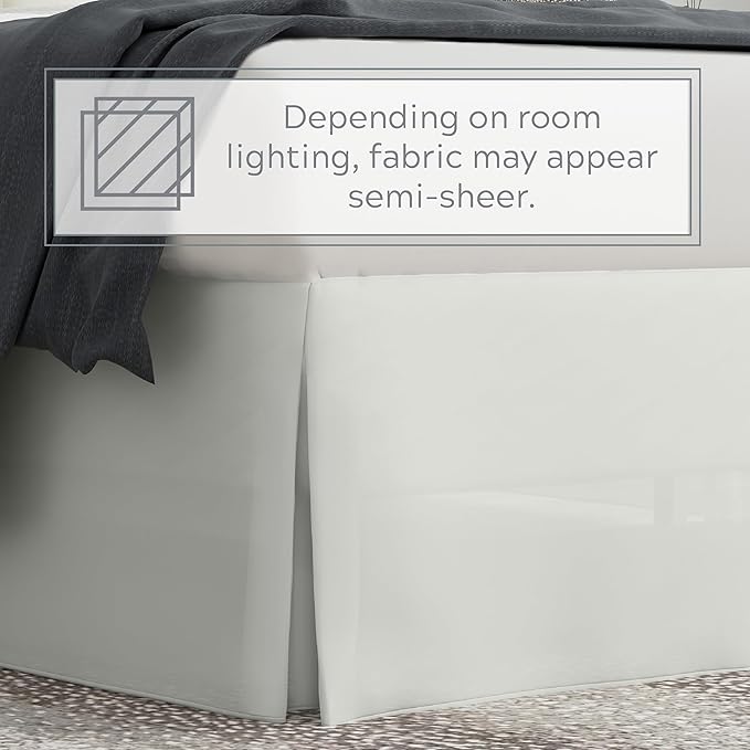 Bed Maker’s Never Lift Your Mattress Wrap Around Bed Skirt, Classic Style, Low Maintenance Wrinkle Resistant Fabric, Traditional 14 Inch Drop Length, Cream, King