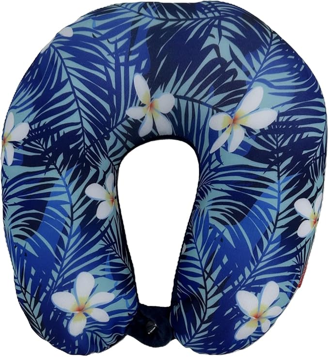 Bookishbunny U Shaped Micro Beads Microbead Neck Head Support Travel Pillow, 12"x12"x4" (WhiteFlower)