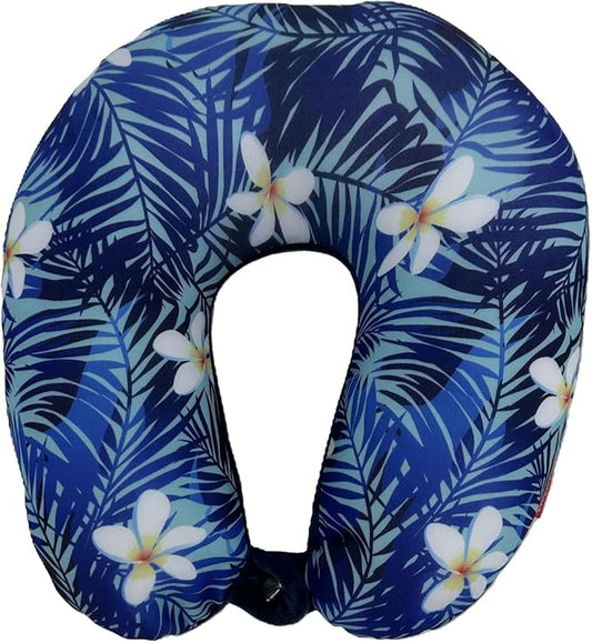 Bookishbunny U Shaped Micro Beads Microbead Neck Head Support Travel Pillow, 12"x12"x4" (WhiteFlower)