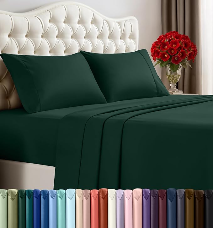 Utopia Bedding California King Sheet Set – 4 Piece Bed Sheets for Cal King Size Bed, Soft and Breathable Microfiber, Includes 1 Fitted Sheet, 1 Flat Sheet and 2 Pillowcases (Emerald)