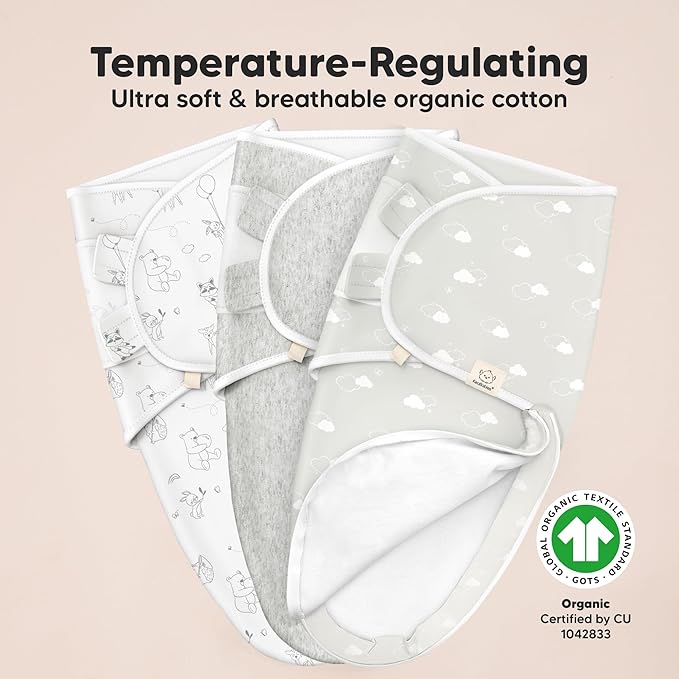 Baby Swaddle Sleep Sacks with Zipper - 3-Pack Swaddles for Newborns 3-6 Months, Infant, Baby Girls, Boys, Soft & Durable Newborn Sleep Sack, Easy Diaper Change Swaddling Blanket (Aspire, L)